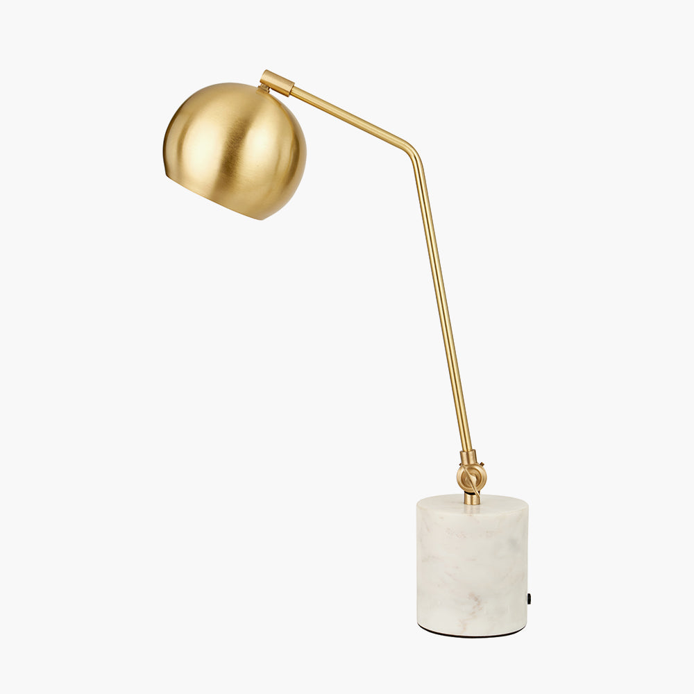 Eloise Gold Metal & Marble Table Lamp